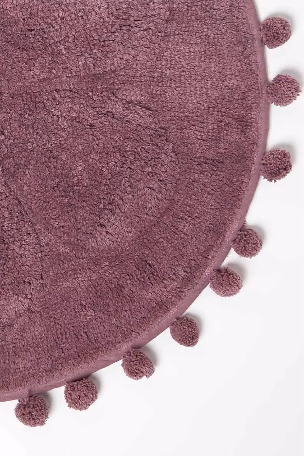 Homescapes Floral Cotton Round Bath Mat in Pink and White, Diameter: 60 cm – 2