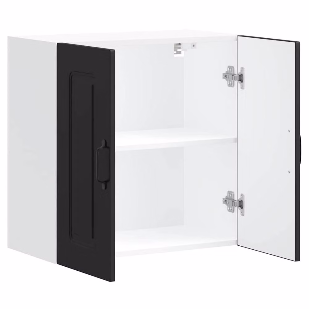 Berkfield Home Kalmar Black Wall Mounted Kitchen Cabinet with Hinged Doors and Internal Shelves, W/D/H: 60 x 31 x 60 cm – 5