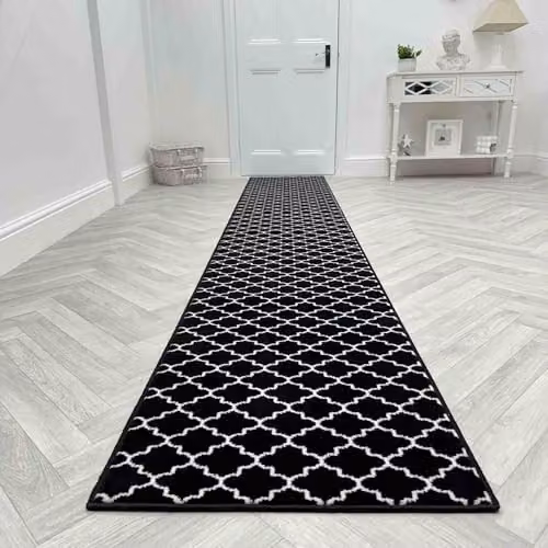 runrug Avanti Hallway Runner Rug, Black, W: 70 cm, L: 330 cm – 2