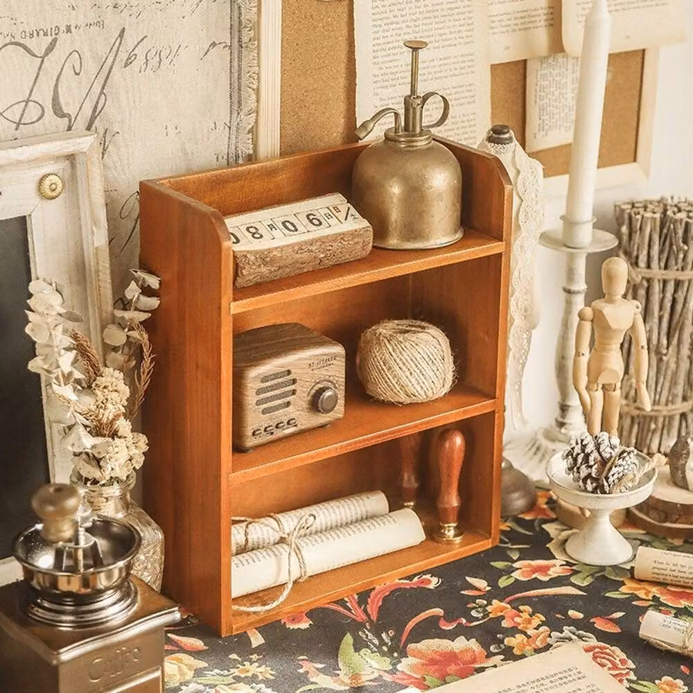 Kelvenix 3 Tier Small Wooden Wall Shelves in Brown – 5