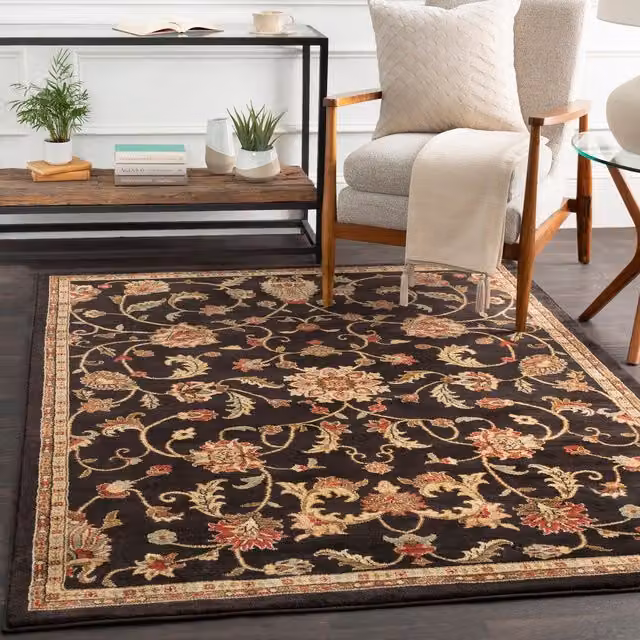 Livabliss Riley Vintage Traditional Boho Living and Dining Rug in Beige, Brown, Green and Black, W: 120 cm, L: 160 cm – 1