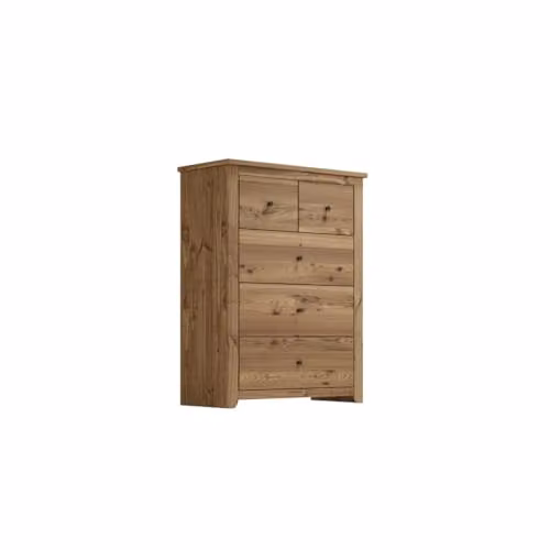 LPD Home Havana Solid Pine Chest of Drawers in Brown Waxed Finish