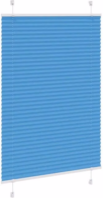 Berkfield Home Single Pleat Polyester Fabric Blind in Blue, W: 95 cm, H: 150 cm