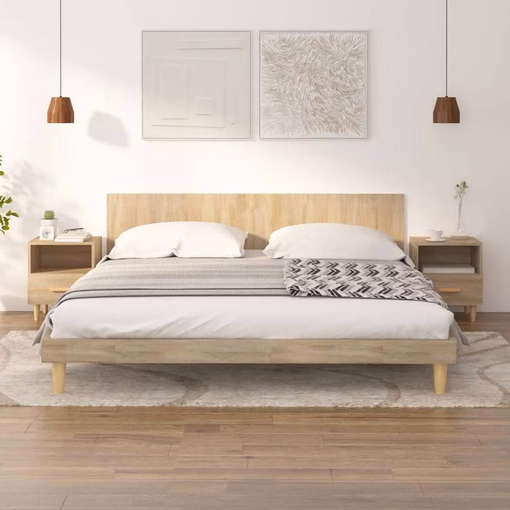Berkfield Home Set of 2 Sonoma Oak Bedside Cabinets in Natural, W/D/H: 40 x 35 x 47 cm – 2