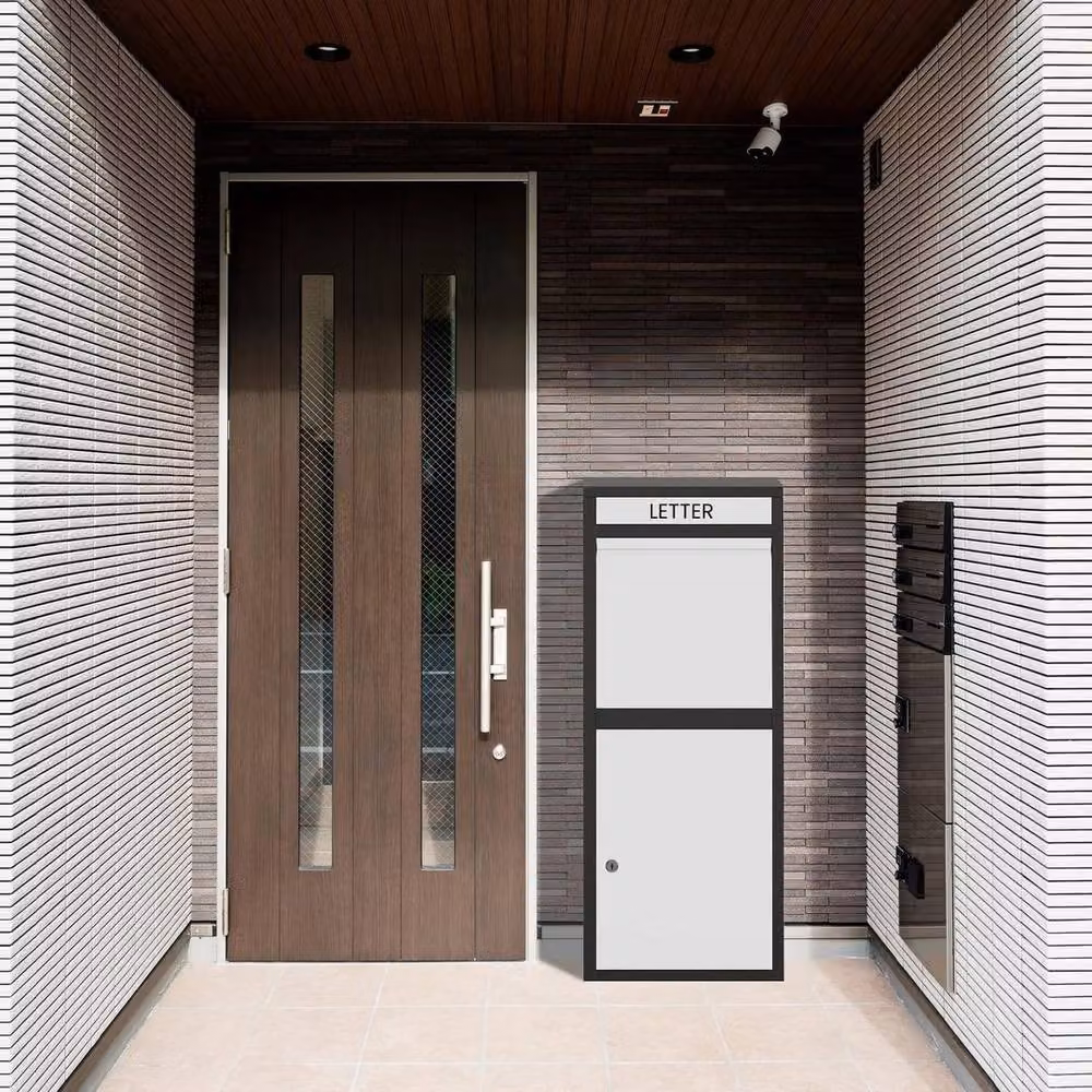 FLAVORA BELOFAY Wall-Mounted Steel Parcel Delivery Box in Black, W/D/H: 50 x 50 x 50 cm – 2