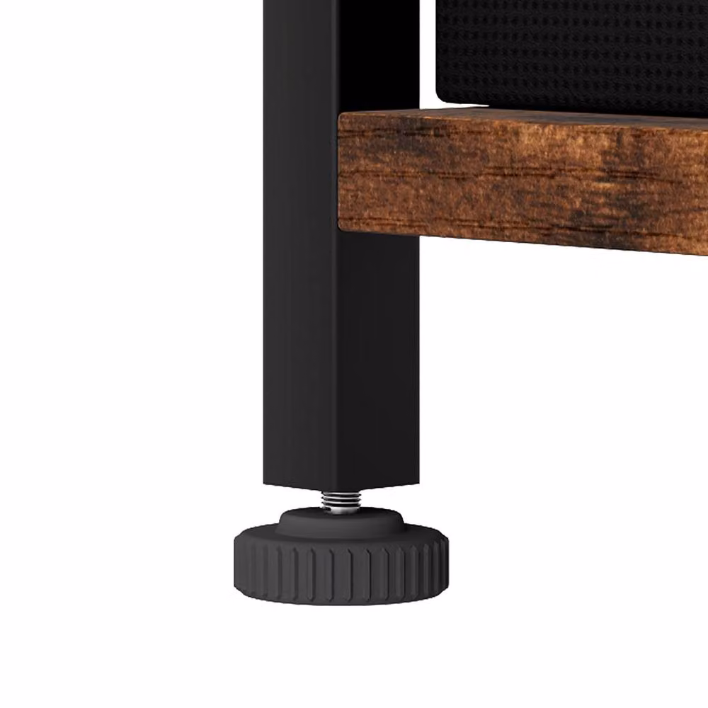 Levede Industrial 3-Tier Side End Table with Oxford Storage Baskets in Brown and Black – 5