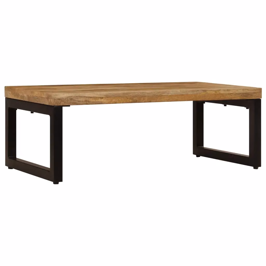 Berkfield Home Industrial Coffee Table in Brown Solid Mango Wood and Steel, W: 100 cm, D: 50 cm, H: 35 cm – 2