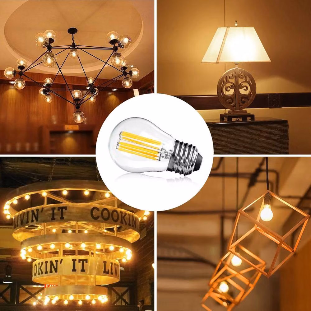 VOGREX 4 Pack Dimmable 4W LED Globe Filament Light Bulbs, E27, Transparent – 2