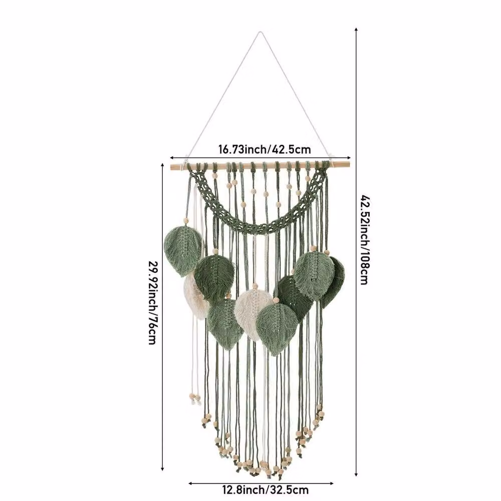 EONLION Green Boho Macrame Floral Wall Hanging Tapestry for Wedding Backdrops, Width: 100 cm – 2