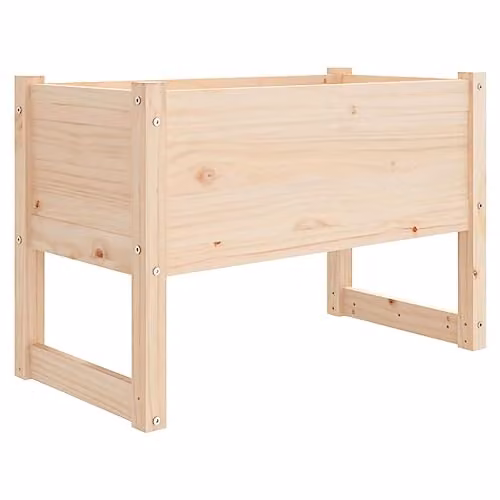 vidaXL Solid Wood Pine Planter, Brown, W: 78 cm, D: 40 cm, H: 52 cm – 1