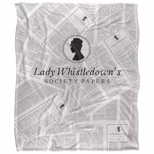 Catherine Lansfield Bridgerton Lady Whistledown Newsprint Super Soft Microfibre Throw Blanket, White, W/D/H: 152 x 127 cm