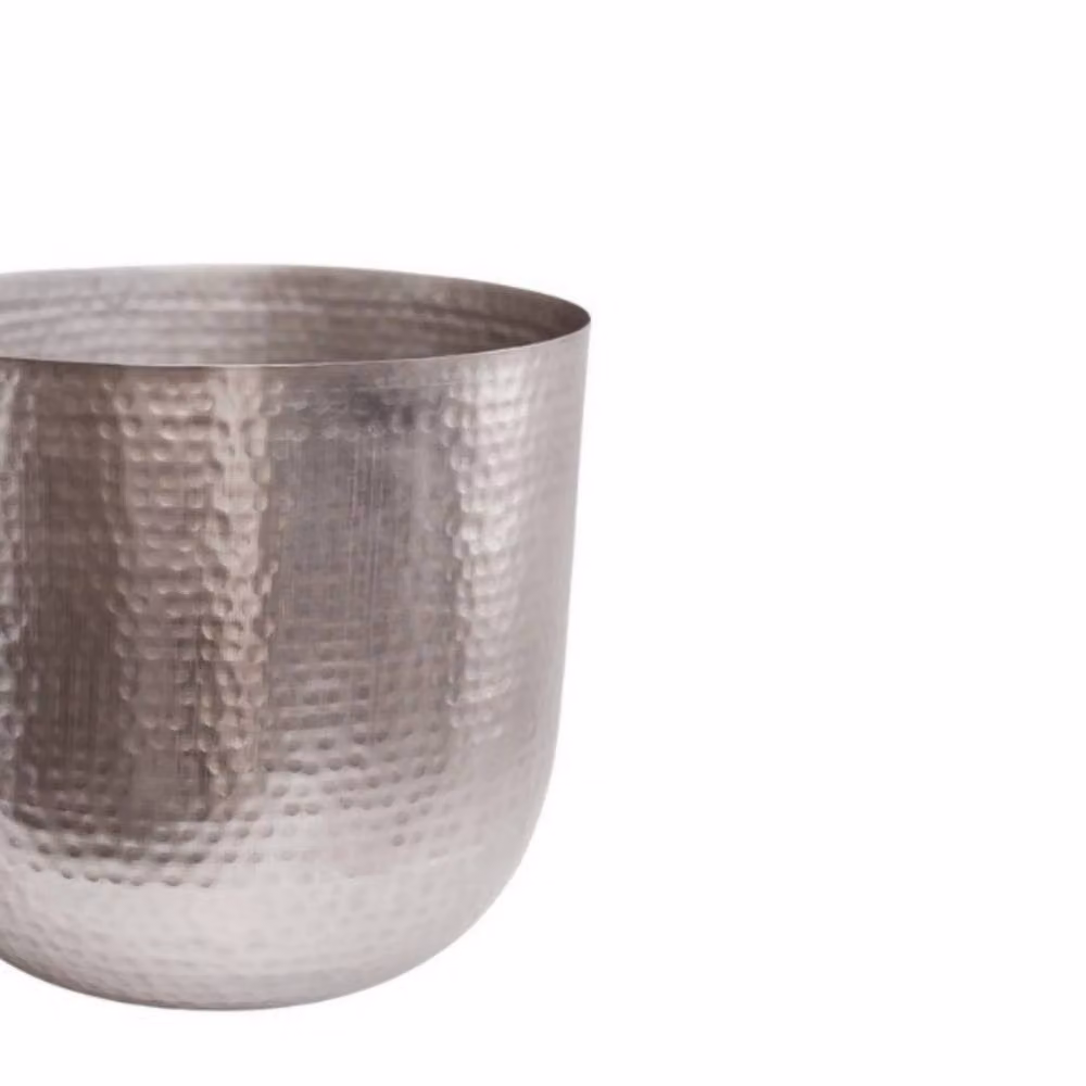 Lemon Pavilion Furniture and Decor Felix Hammered Metal Planters, Set of 3, Silver, Gold and Bronze – 2
