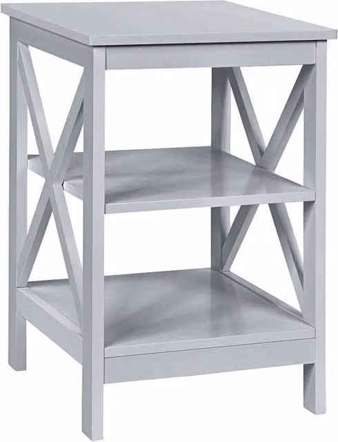 KORVIXA Modern 3-Tier Grey Side Table and Nightstand for Living Room or Bedroom – 1