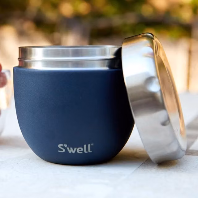 S'well Azurite Eats 2-in-1 Insulated Stainless Steel Food Bowl, Blue