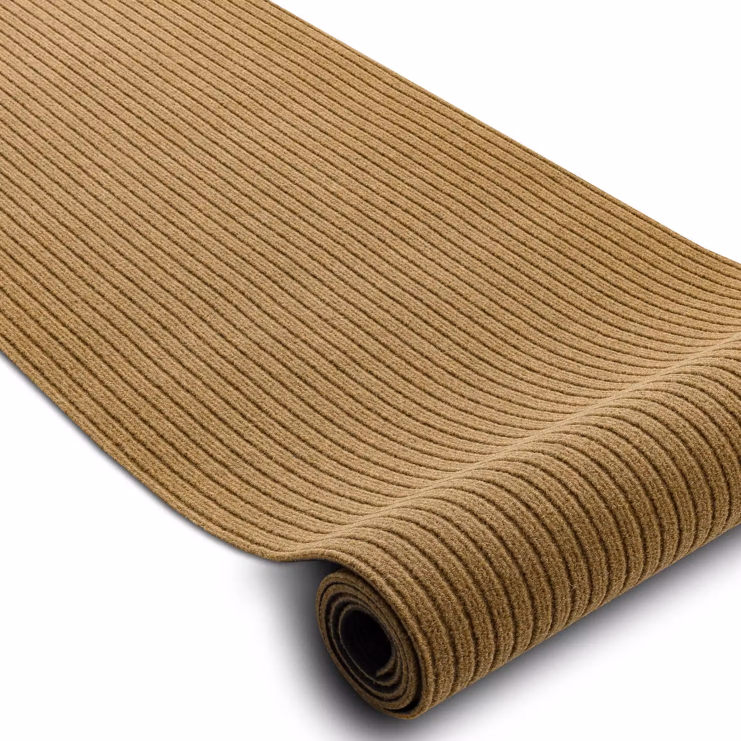 RugsX Brown Striped Non-Slip Polypropylene Runner, W: 100 cm, L: 230 cm – 2