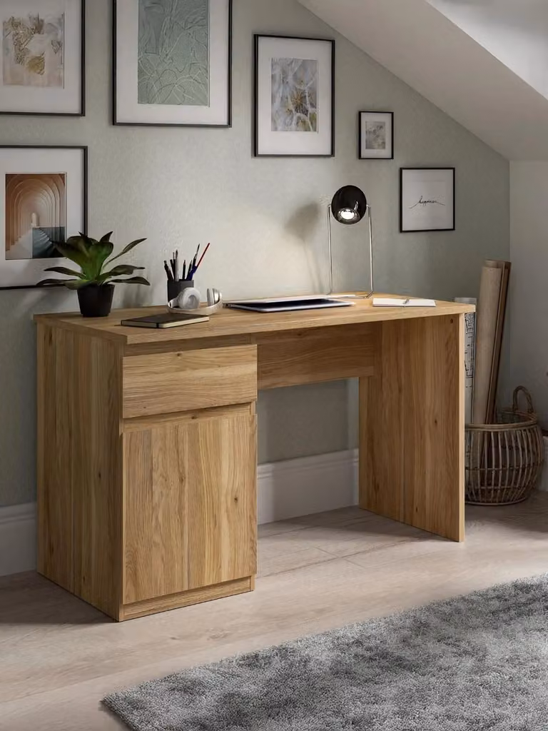 Very Home Minimalist Writing Desk in Brown, W: 120 cm, H: 75.3 cm, D: 60 cm