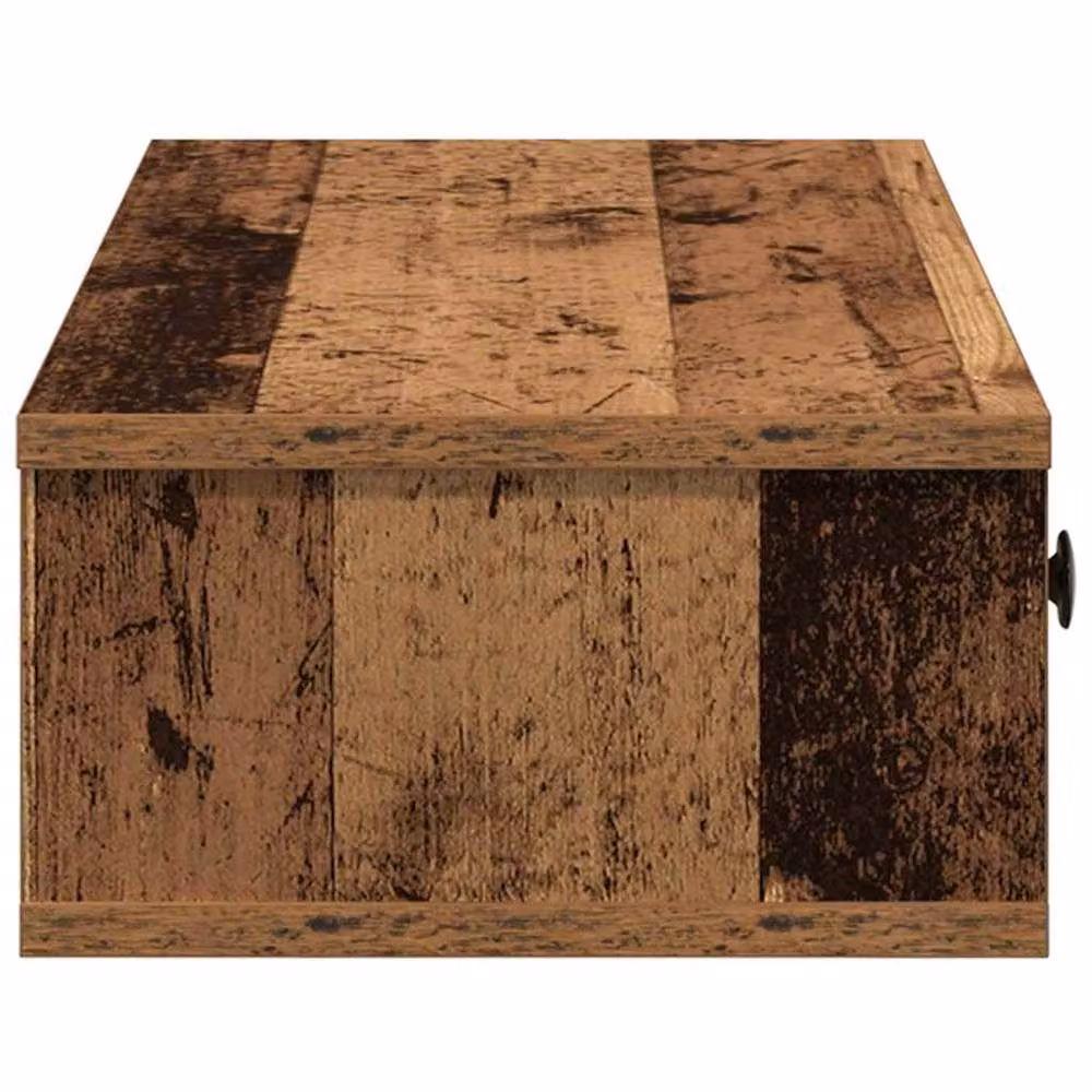 Berkfield Home Wall Shelf with Drawers in Old Wood Brown, W/D/H: 60 x 25 x 15 cm – 3