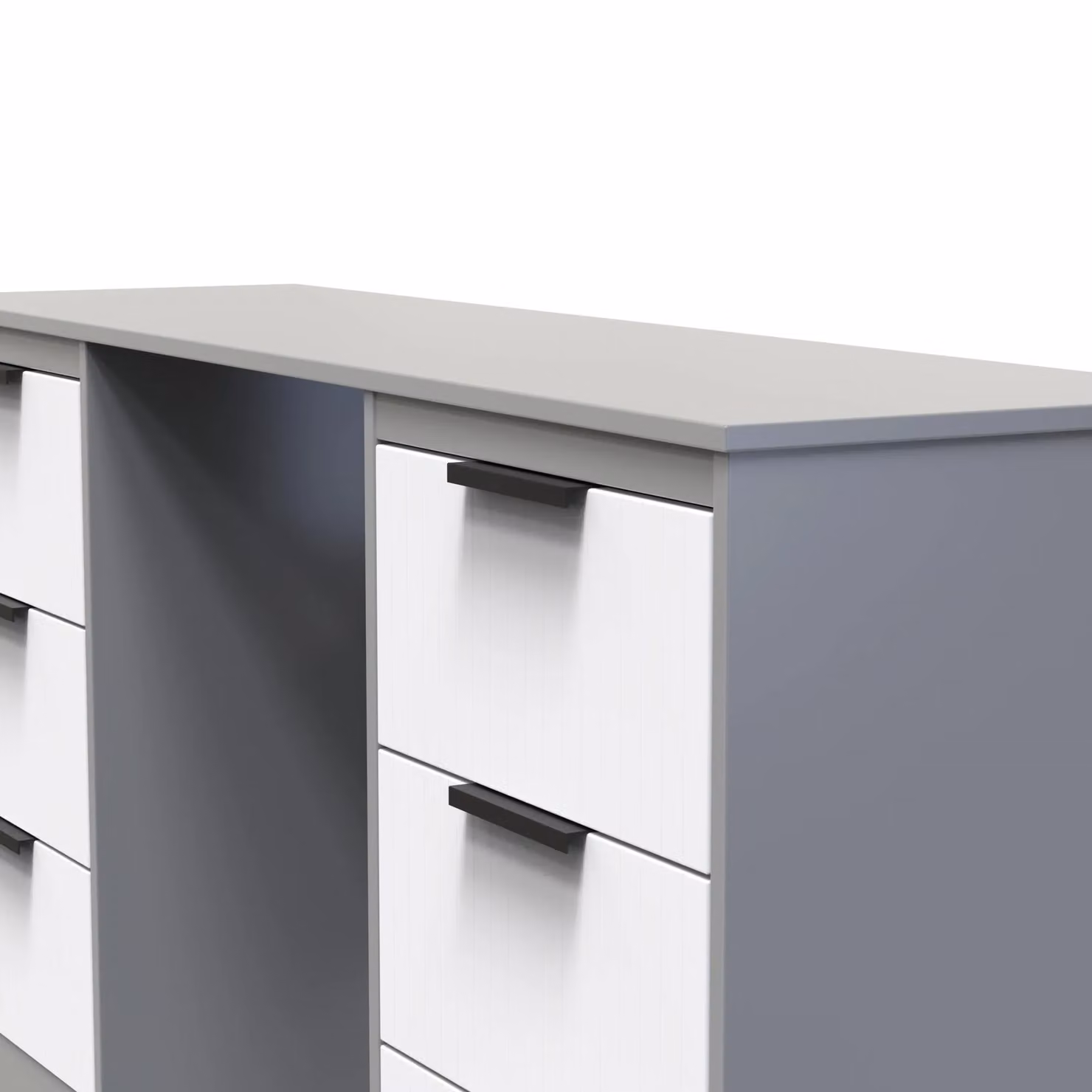 Ready Assembled 2 U Denver 6 Drawer Kneehole Desk in Mid Grey – 3