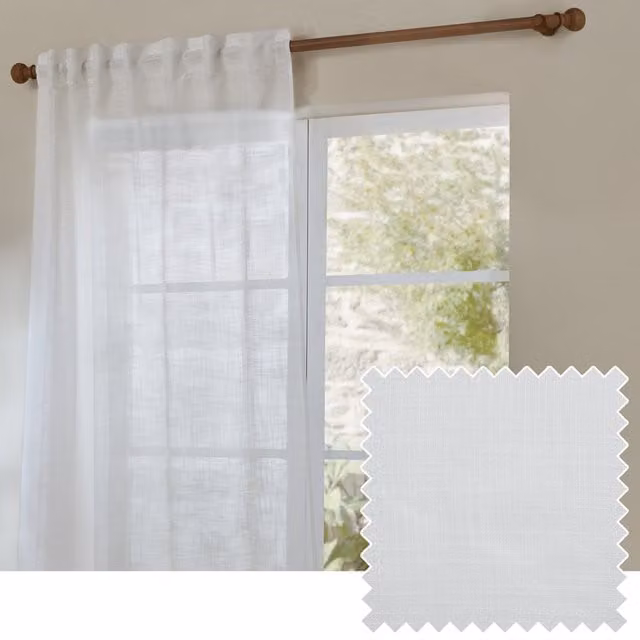 Make It A Home Cirrus Sheer Tab Top Curtain Panel in White, Width: 290 cm