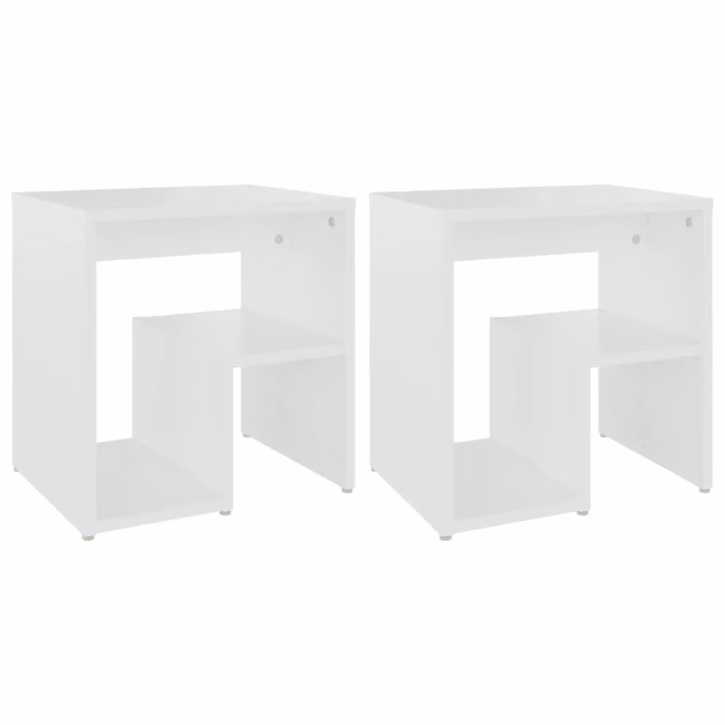 Berkfield Home Bed Cabinets, 2 Piece Set in White, W/D/H: 40 x 30 x 40 cm – 2