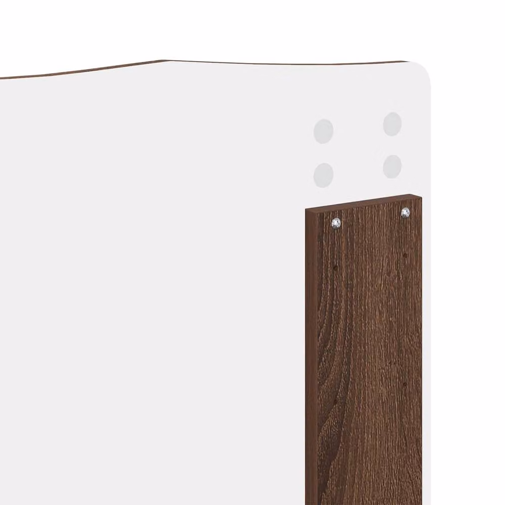 Berkfield Home Bed Frame with Headboard in Brown Oak, W/D/H: 120 x 200 cm – 5