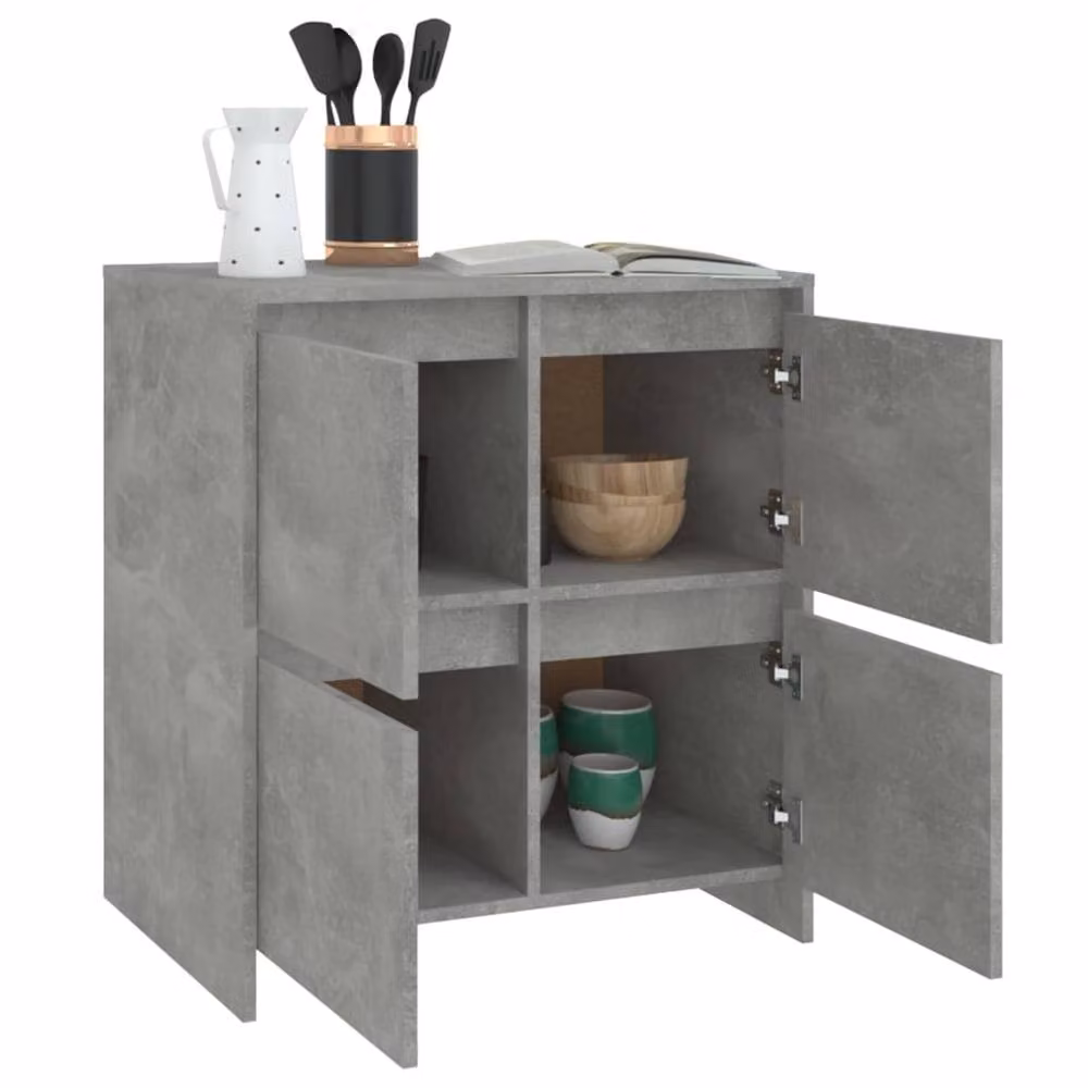 Berkfield Home Sideboard in Concrete Grey, W/D/H: 70 x 41 x 75 cm – 3