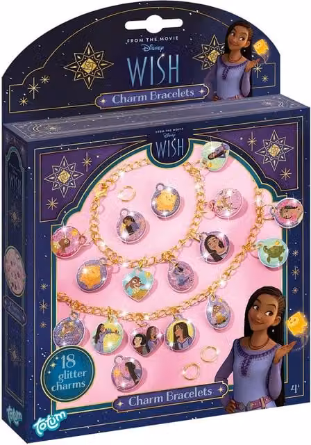Totum Disney Wish Glitter Charm Bracelets in Multicolour and Purple