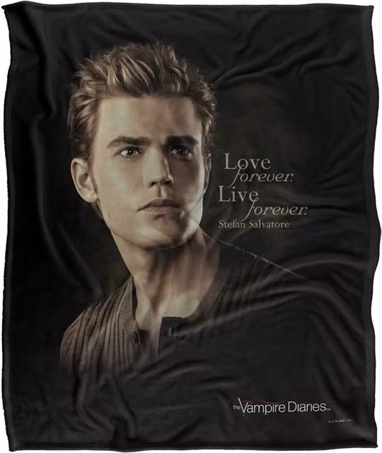 Warner Brothers Vampire Diaries Forever Silky Touch Super Soft Throw Blanket in White, W x D: 152.4 x 127.0 cm