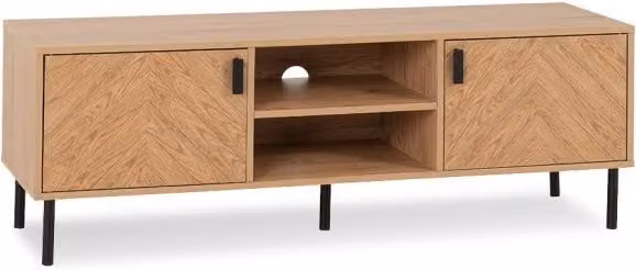 Seconique Leon Modern 2 Door Oak TV Cabinet
