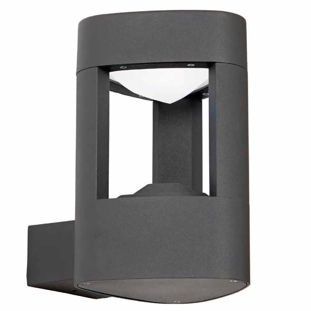 Loops 2 Pack Grey LED Outdoor Wall Light IP44 Modern Up and Down Aluminium Triangle Lamp – 2