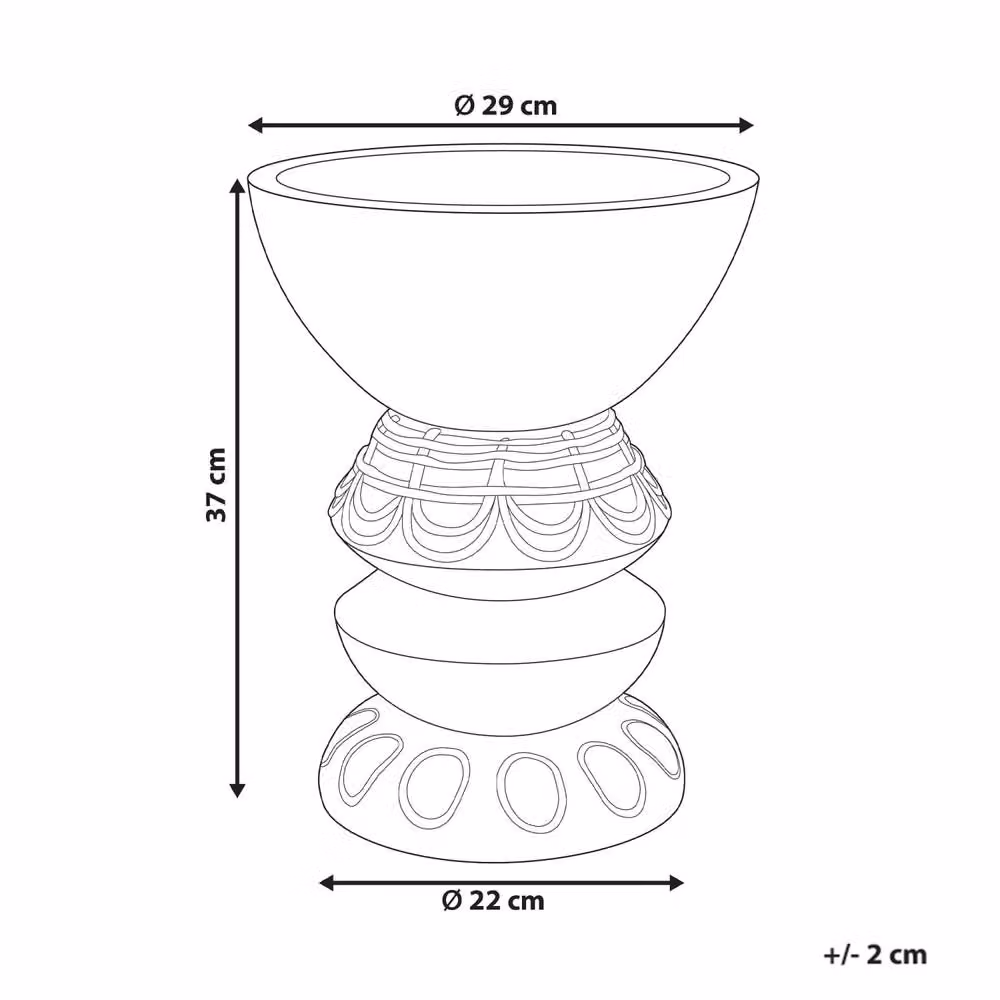Wyld and Coco Brown Hand-Painted Ceramic Flower Pot Planter, W/D/H: 37.0 x 29.0 x 29.0 cm – 4