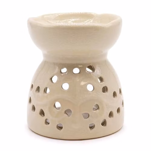 Ancient Wisdom KDMD Tree of Life Ceramic Tealight Oil Burner in Beige – 1