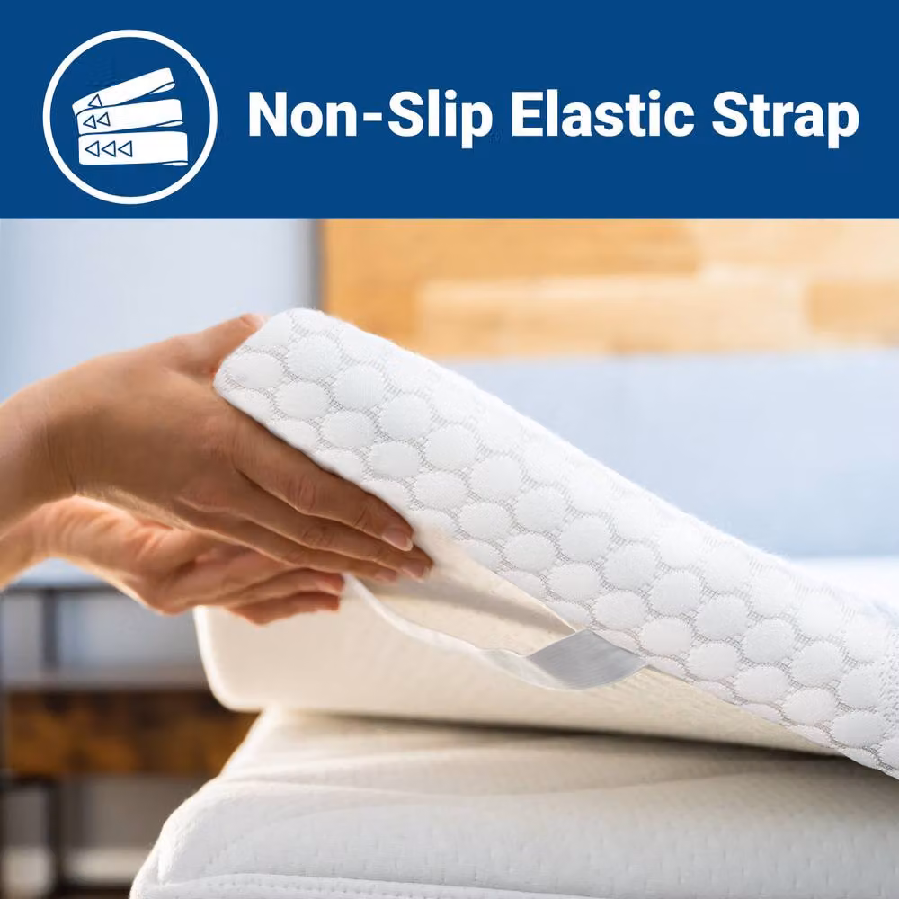 The White Stone Hypoallergenic Memory Foam Mattress Topper in White, W/D/H: 120 x 210 x 7 cm – 3