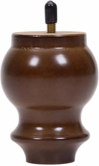 FLAVORA Brown Walnut Solid Wood Replacement Furniture Legs, 4 Pack, Height: 10 cm