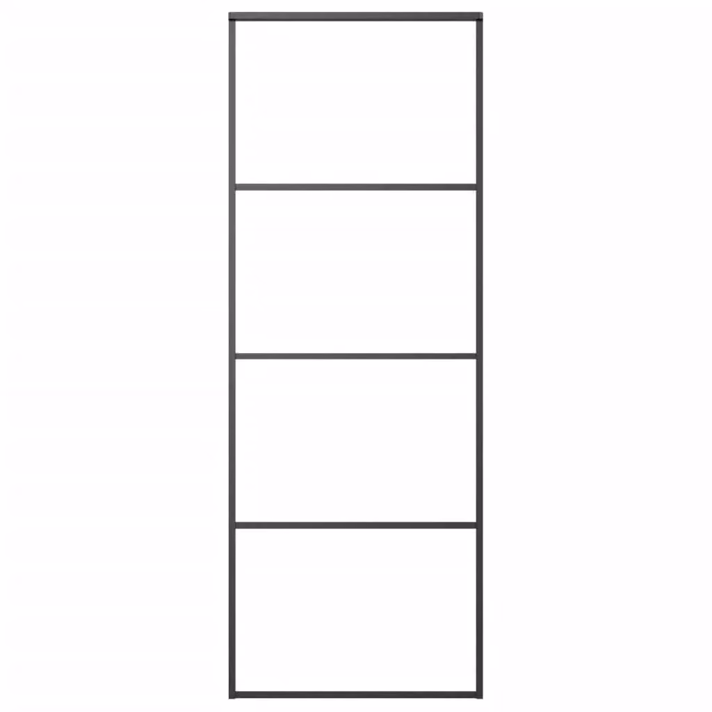 Berkfield Home Modern Black Aluminium and ESG Glass Sliding Door W: 76 cm, H: 205 cm – 2
