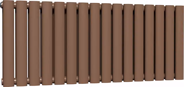 Lux Heat Oval Horizontal Double Radiator in Brown, W: 96 cm, H: 40 cm