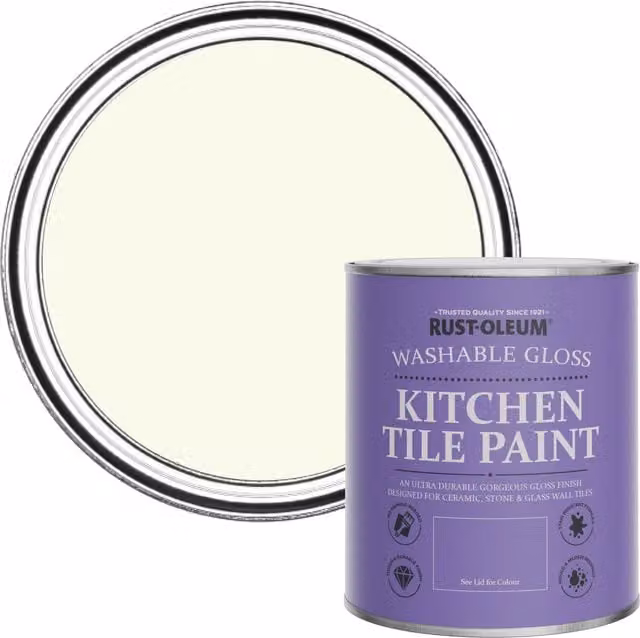 Rust-Oleum Water-Based Kitchen Tile Paint in Gloss Finish, Apple Blossom, 0.75 l