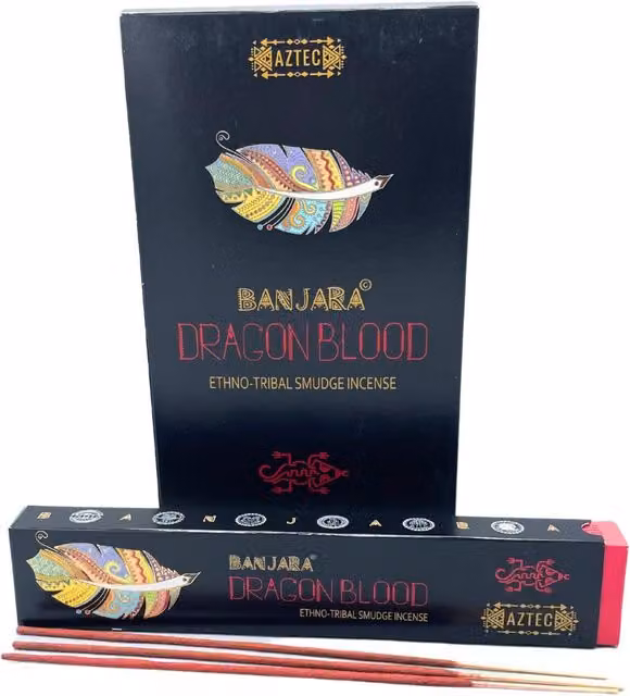 Banjara Tribal Dragons Blood Smudge Incense Sticks, Woody, Brown and Black