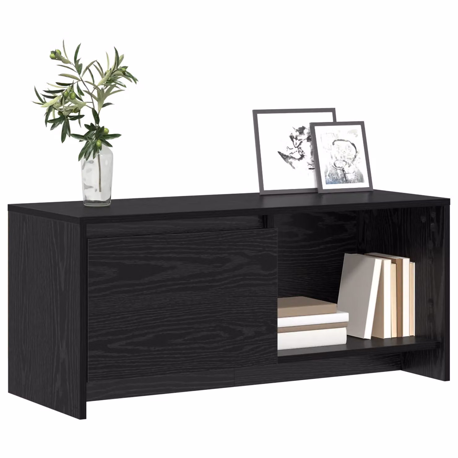 Berkfield Home Modern Black Oak TV Stand in Engineered Wood – 3