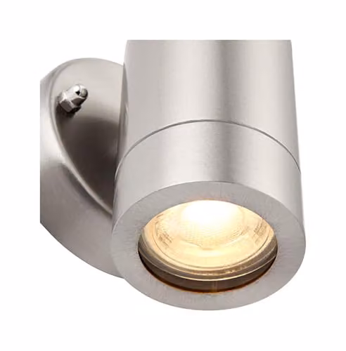 Netlighting Palin IP44 Outdoor Wall Downlight in Grey Stainless Steel and Clear Glass with GU10 Dimmable Bulb – 2