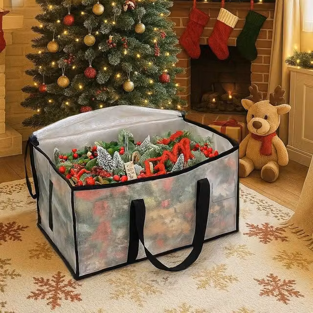 EONLION 4 Pack 90L Moving Storage Bags in White, Open Weave Underbed Design, W: 50 cm, D: 50 cm, H: 50 cm