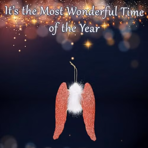 VFM e-Store Red Hanging Angel Christmas Tree Decoration with Glitter and Fur, Height: 22.5 cm – 4
