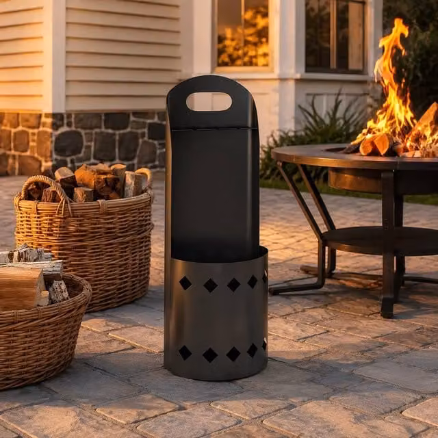 STILVORA Fireplace Companion Set with Bucket and 4 Tools in Black – 1