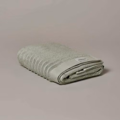 Misona Organic GOTS Cotton Ribbed Bath Towel, Green, W/D/H: 125 x 70 x 0 cm – 1
