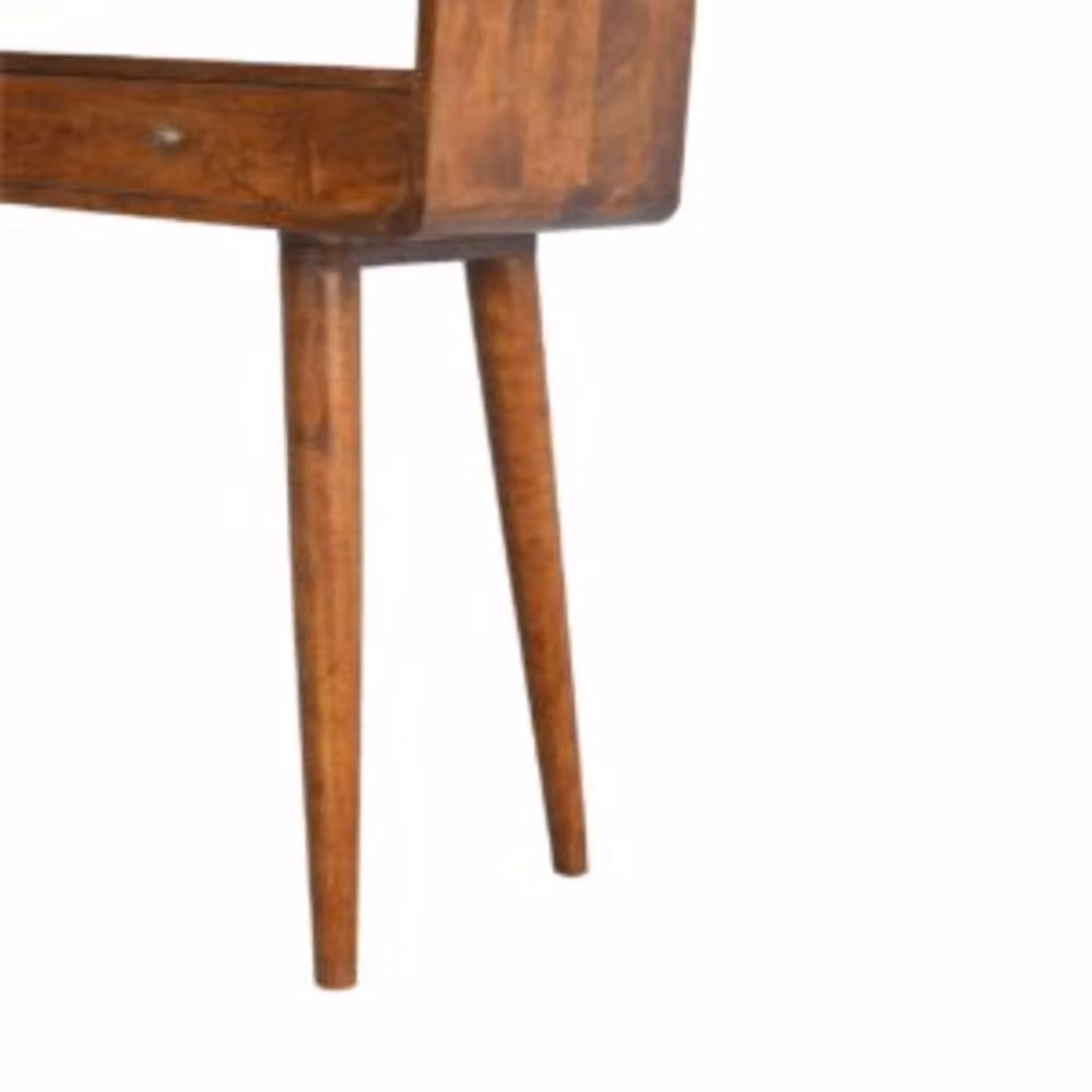 Wyld Haus Ostuni Curved Mango Wood Console Table in Brown with 2 Drawers and Open Shelf – 6