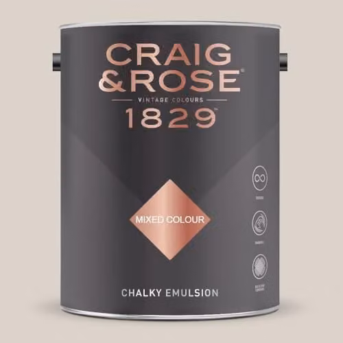 Craig & Rose 1829 Paint Stop Chalky Matt Emulsion in Pipe Clay, 5 l