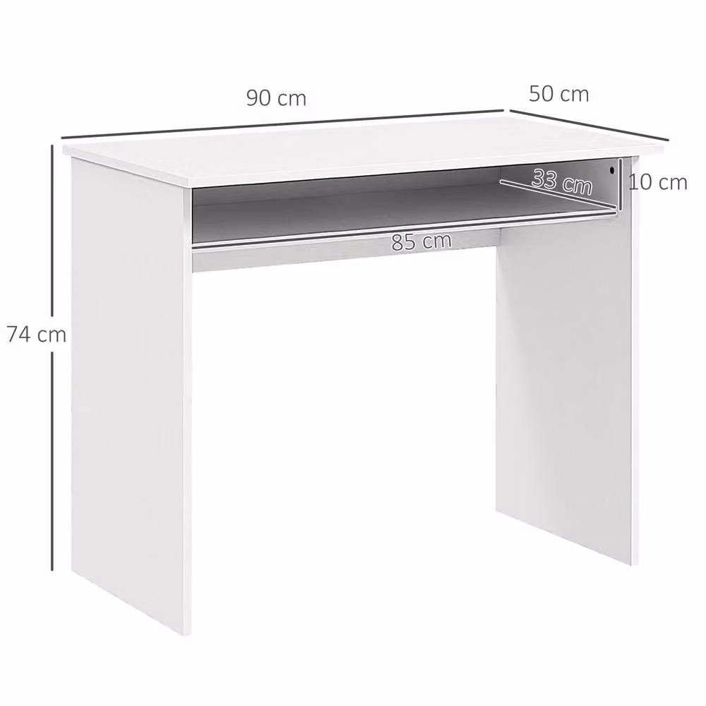 STILVORA White Computer Desk with Shelf – 2