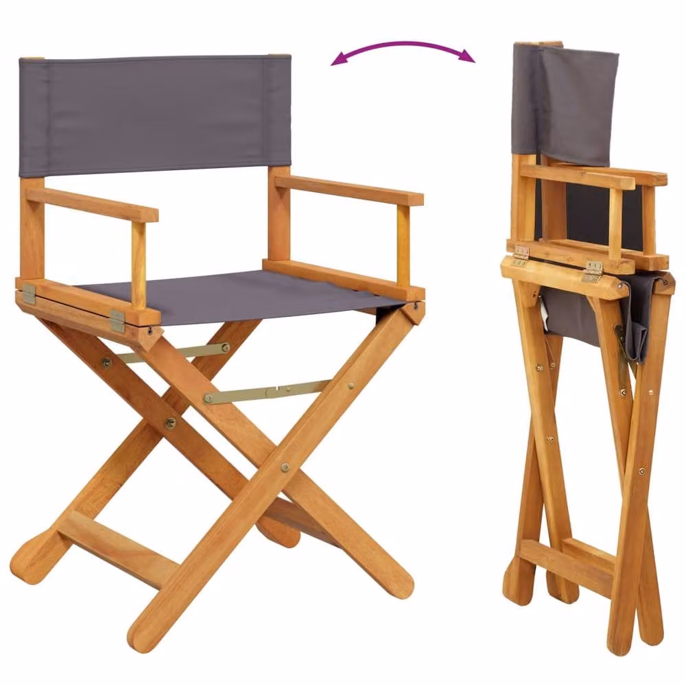 Berkfield Home 6 Piece Folding Acacia Wood Garden Chairs in Grey – 4