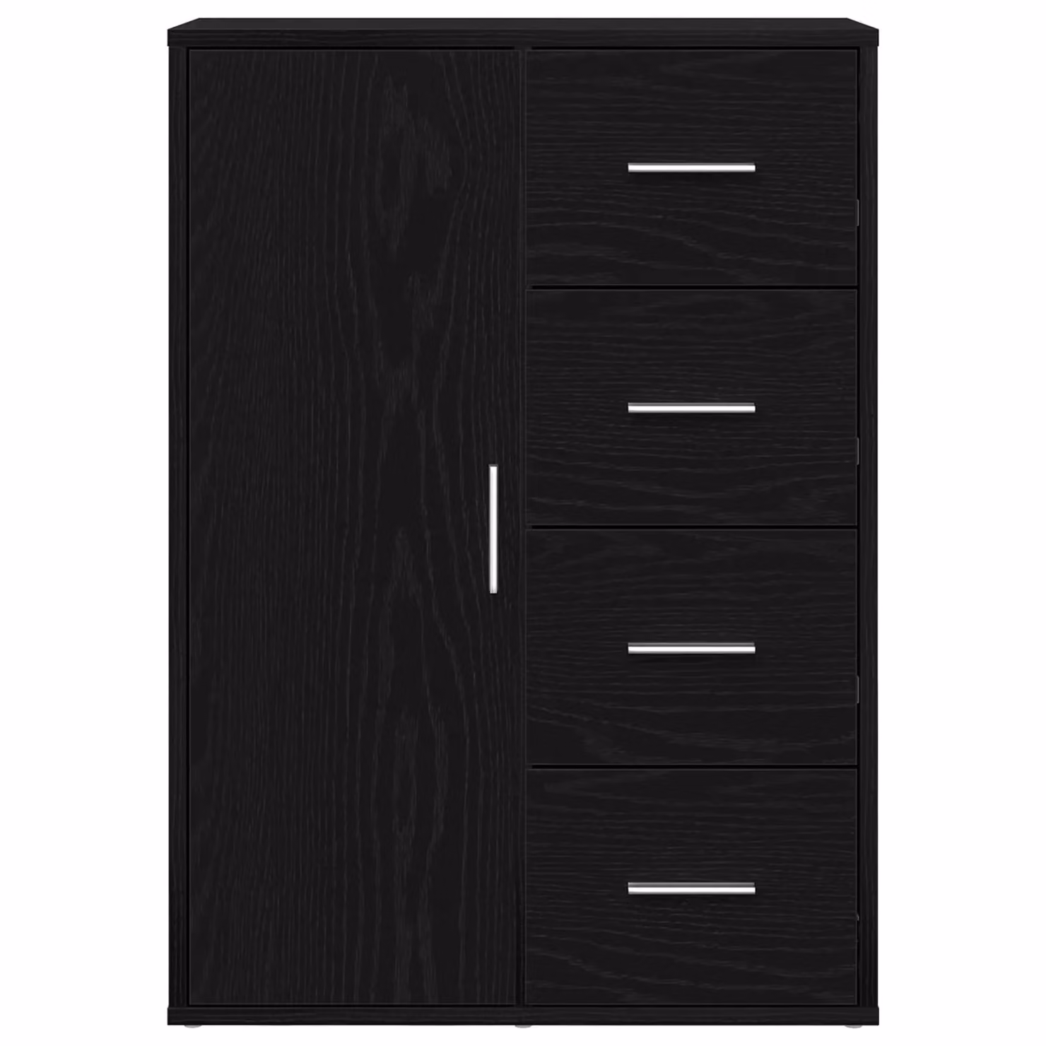 Berkfield Home Modern Black Oak Sideboard in Engineered Wood W/D/H: 60 x 31 x 84 cm – 2