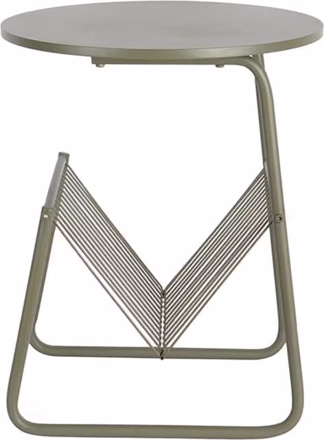 PRESENT TIME Leitmotiv Riqueza Revista Iron Side Table in Matt Green – 1